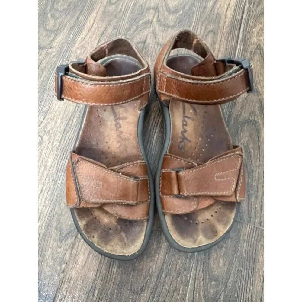 MENS Clarks Brown Leather Sport Outdoor Trail Hiking Water Sandals Size 7‎